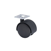 Колесо меб. пласт. d40 с площадкой, черный RU 77964