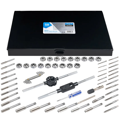 Набор метчиков и плашек метрический 58 пр, Scheppach Sch-M058-1