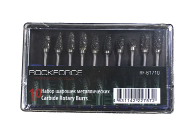 Набор шарошек металлических разнопрофильных по металлу '' PROFI'' 10 пр, Øхвостовика 3 мм RockForce RF-61710