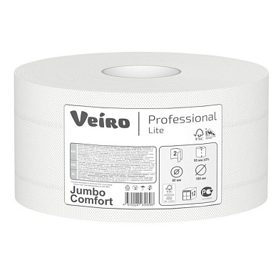 Бумага туалетная "Jumbo Comfort" в средних  рулонах, 2 слоя, 1 рулон, 150 м