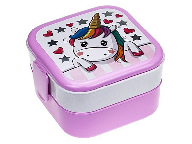 Контейнер для обеда, 0,4+0,4 л - единорог IDEA М1232