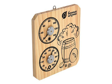 Термометр с гигрометром Банная станция ''Пар и жар'' для бани и сауны, 15х17х2,5 см, Банные штучки 18045