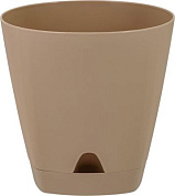 Горшок для цветов AMSTERDAM D 110мм с прикорневым поливом 0,65 л Молочный Шоколад Пластик Репаблик ING6198МШОК
