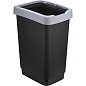 Урна для мусора IDEA, 25 л, пластик, черный, серый