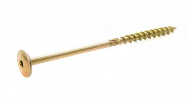 Саморез усиленный по дереву TORX40 10x180, прессшайба, желт. цинк, 50 шт EKT CV013112