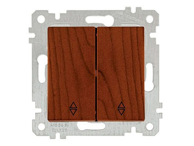 Выключатель проходной 2-клав., скрытый, без рамки, винт. зажим, вишня, RITA, 10 A, 250 V, IP 20, Mutlusan 22004040256