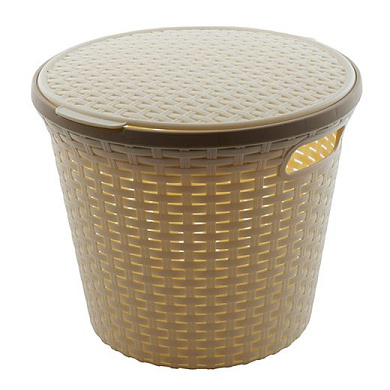 Корзина круглая с крышкой «Артлайн» 15 л. Полимербыт 4349600