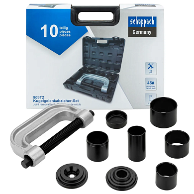 Набор инструментов для снятия и установки шаровых опор, подшипников, сайлентблоков 10 пр Scheppach Sch-909T2