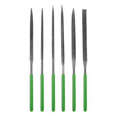 Набор надфилей алмазных, 140 х 70 х 3 мм, 6 шт. Сибртех 158347