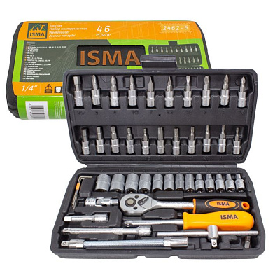 Набор инструментов 46 пр. 1/4'' 6-гр. ISMA ISMA-2462-5