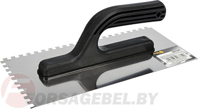 Гладилка нержавеющая 280х130 мм зуб 6х6 мм с пластмассовой ручкой Vorel 06760