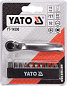 Набор бит PH, SL, Square Head 1/4'', 11 пр. с трещокой Yato YT-14390