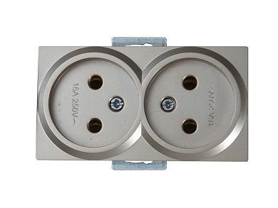 Розетка 2-ая, скрытая б/з, титан RITA Mutlusan 2200 203 0283