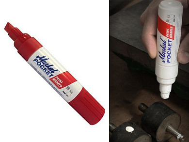 Маркер промышл. перманентный на основе жидк. краски POCKET красный, MARKAL 97502