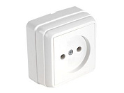 Розетка 1-ая, открытая, б/з, белая, BRON, 10 A, 250 V, IP 20, Mutlusan 21601010201