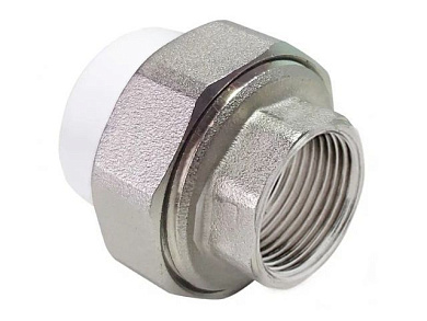 Американка ПП, усиленная, внутренняя резьба 20х1/2", белая РосТурПласт 33591