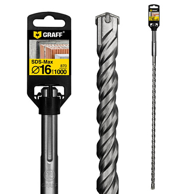 Бур (сверло) по бетону 16х870 мм SDS-max GRAFF 64161000