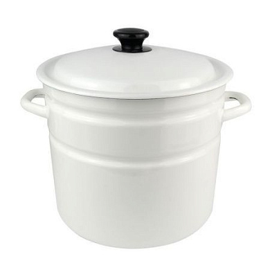 Кастр.цил.борт. 10л (белая) Без декора Керченский металлургический завод 41804-222-У2БлБД