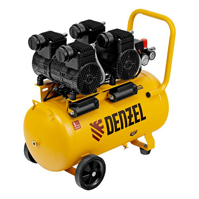 Компрессор безмасл. малошумный DLP -3000/50, 3 кВт, 2х1,5 кВт,50 л, 2850 об/мин,500 л/мин Denzel 58144