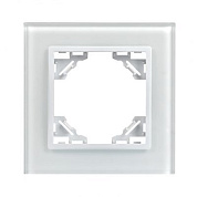 Минск Рамка 1-местная стеклянная белая EKF Basic ERM-G-401-10