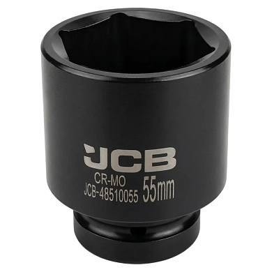 Глубокая ударная головка 55 мм 6-гр 1'' JCB JCB-48510055