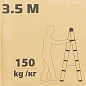 Стремянка телескопическая алюм. бытовая 3.5 м, 12+12 ступ. ISMA ISMA-UP350-2