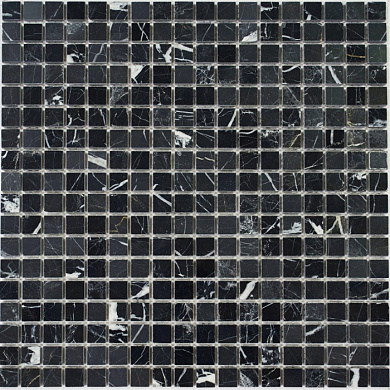 Мозаика Pietrine Nero POL, 15х15х8 мм, MOSAICSTORY 35226
