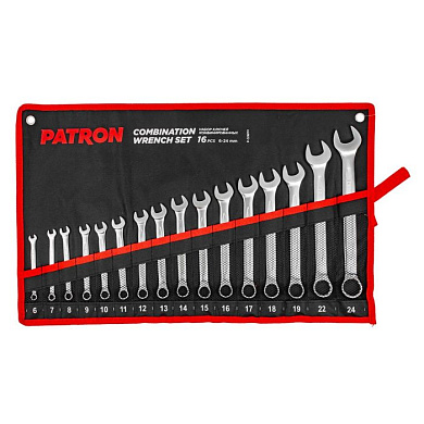 Набор ключей комбинированных 16 пр, 6-24 мм PATRON P-5161M