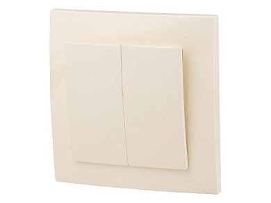 Выключатель 2 клав., cкрытый, 6А, бежевый, Стандарт, VS 56-232-БЖ, Юпитер JP7425-06
