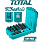 Набор ударных бит 1/4" SL, PH, PZ, Square Socket, Hex, Torx 30 пр. TOTAL TACSD18306
