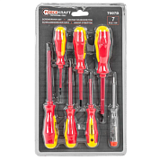 Набор диэлектрических отверток 7 пр, SL, PH0х60 мм,PH1х80 мм, индикаторная отвертка ForceKraft FK-7007D