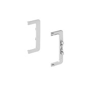 Комплект заглушек металлич. к профилю Gola, С-образных, левая+правая, серебро AKS 118195