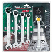 Набор комбинированных трещоточных ключей 10, 12-14, 17 мм 5 пр RockForce RF-51052