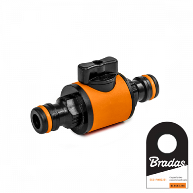 Адаптер с краном и двумя штуцерами под быстросъем BLACK LINE Bradas ECO-PWB2231
