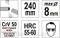 Кабелерез 240 мм d8 мм CrV50, HRC55-60 Yato YT-1968