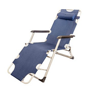 Шезлонг складной с подголовником и подлокотниками, 510х1770 мм, синий WMC TOOLS WMC-FG-HY-8007B