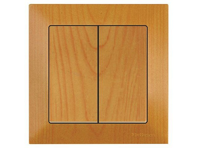 Выключатель 2-клав., скрытый, пруж. зажим, дуб, DARIA, 10 A, 250 V, IP 20, Mutlusan 21204020158