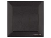 Выключатель 3-клав., скрытый, винт. зажим, черный, DARIA, 10 A, 250 V, IP 20, Mutlusan 21204090284