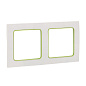 Стокгольм Рамка 2-местная белая с линией цвета зеленый EKF PROxima EXM-G-303-20