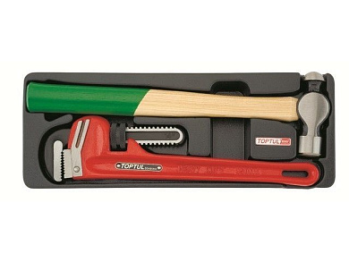 Набор-сет молоток и ключ трубный 14'' 136х364мм Toptul GВAT0201