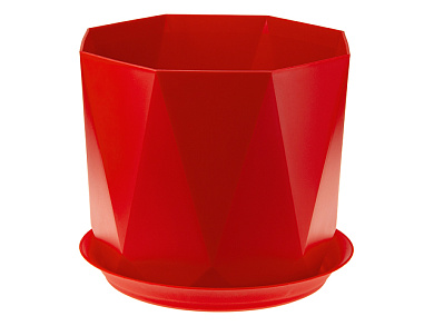 Кашпо ПРИЗМА 4,7 л с поддоном, красный IDEA М3139