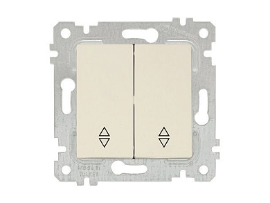 Выключатель проходной 2-клав., скрытый, без рамки, винт. зажим, кремовый, RITA, 10 A, 250 V, IP 20, Mutlusan 22004040202