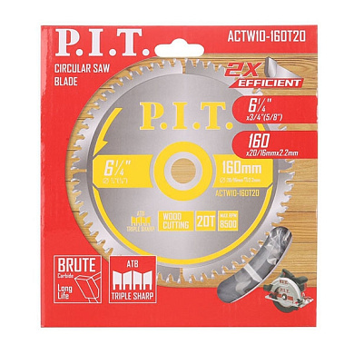 Диск пильный 160x20/16x1,4 мм 20T PIT ACTW10-160T20