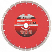 Диск алмазный, отрезной сегментный, 230х22,2 мм, тонкий, сухая резка Matrix Professional 730677