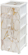 Комод "Белый мрамор", 4 секции, белый РУССПЛАСТ РП-451 БелМрамор