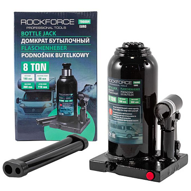 Домкрат бутылочный 8 т с клапаном, 190-360 мм RockForce RF-T90804(Euro)