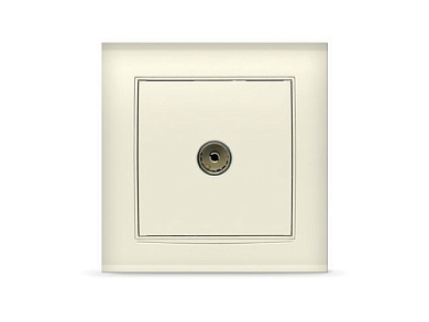 Розетка 1-ая телевизионная, скрытая слоновая кость, Бриллиант, UNIVersal 7948790