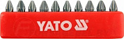 Набор бит PH2х25 мм 1/4'' 10 пр. S2 HRC58-62 Yato YT-0475