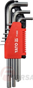 Набор шестигранных ключей 1.5-10 мм 9 пр. CrV Yato YT-0500