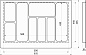 Лоток для столовых приборов 700 PIXEL 635*485, серый тип 2 AKS 128017